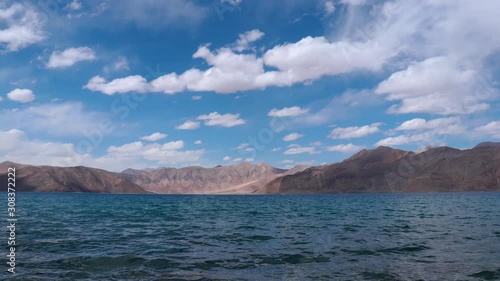 turquoise blue pangong lake of ladakh photo