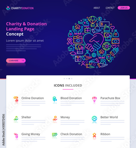 Charity & Donation Home Page Design Concept.