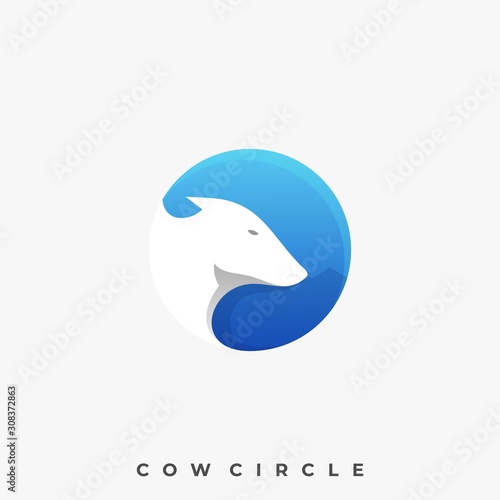 Cow Circle Illustration Vector Template