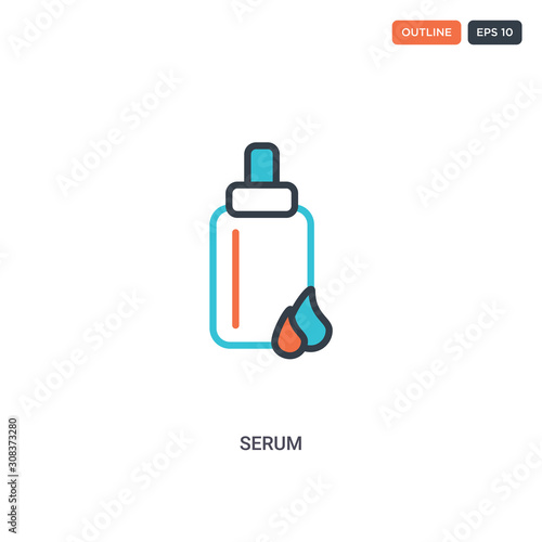 2 color Serum concept line vector icon. isolated two colored Serum outline icon with blue and red colors can be use for web, mobile. Stroke line eps 10.