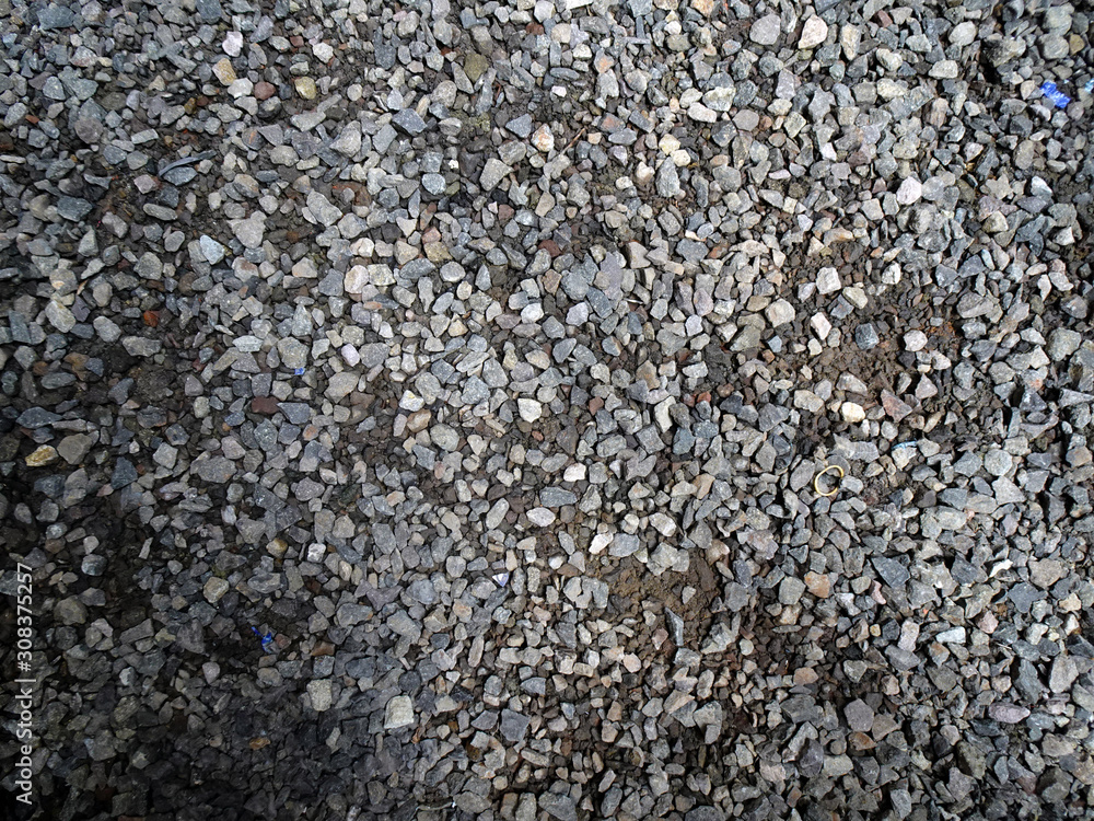 Close up look of gravel as landscape cover material Close up look of gravel as landscape cover material