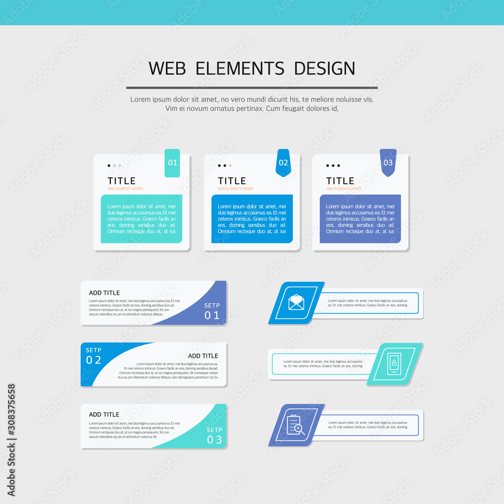 Simple web element design set Simple web element design set