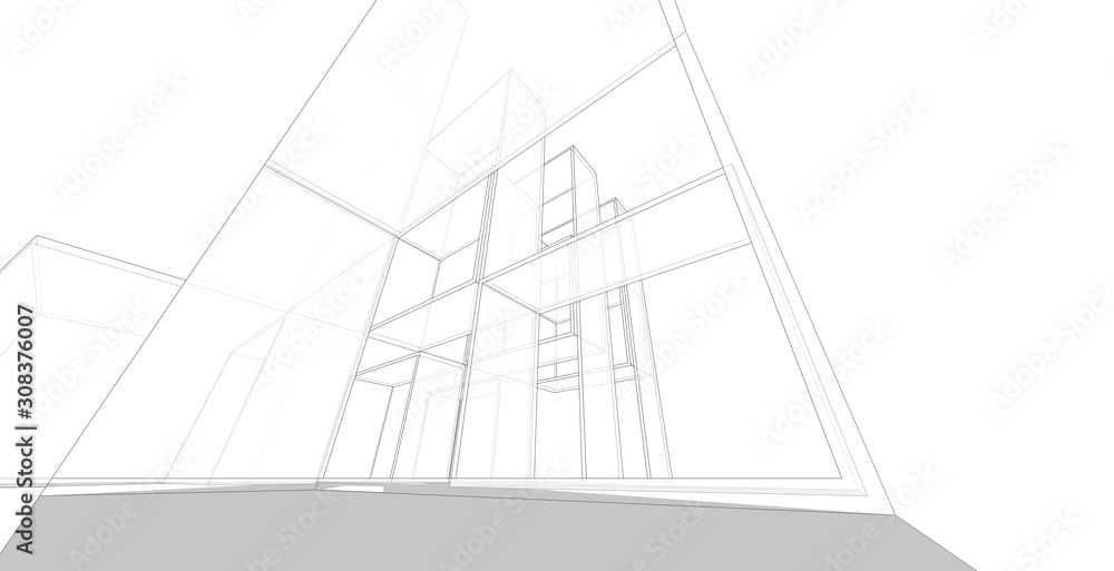 Abstract construction sculpture , 3D architectural illustration. Abstract construction sculpture , 3D architectural illustration.