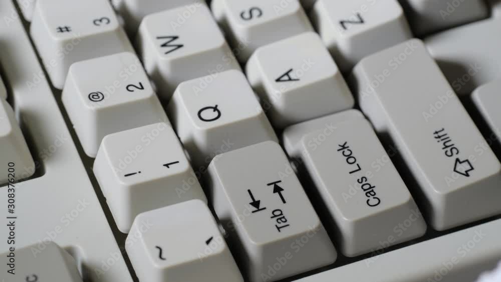 Finger presses nomber 1 or ! button on keyboard Finger presses nomber 1 or ! button on keyboard