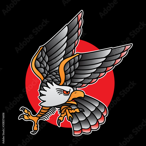 design eagle tattoo old school
