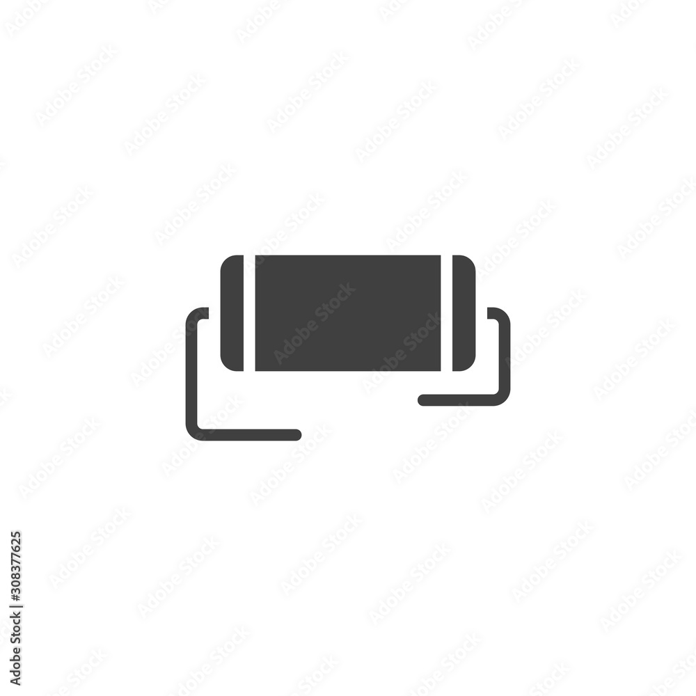 Electronic varistor vector icon. filled flat sign for mobile concept and web design. Capacitor, Resistor, semiconductor glyph icon. Symbol, logo illustration. Vector graphics Electronic varistor vector icon. filled flat sign for mobile concept and web design. Capacitor, Resistor, semiconductor glyph icon. Symbol, logo illustration. Vector graphics