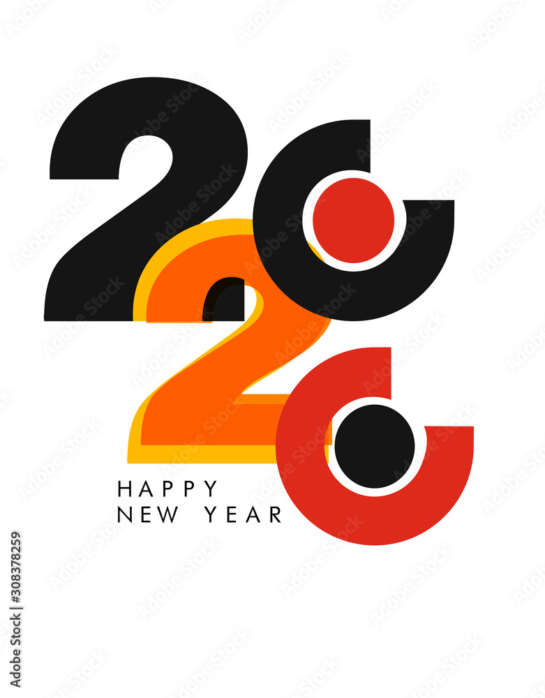 Happy New Year. Christmas posters and greeting card in beautiful background with decoration.2020 numbers. Vector illustration. Winter holiday invitations Happy New Year. Christmas posters and greeting card in beautiful background with decoration.2020 numbers. Vector illustration. Winter holiday invitations