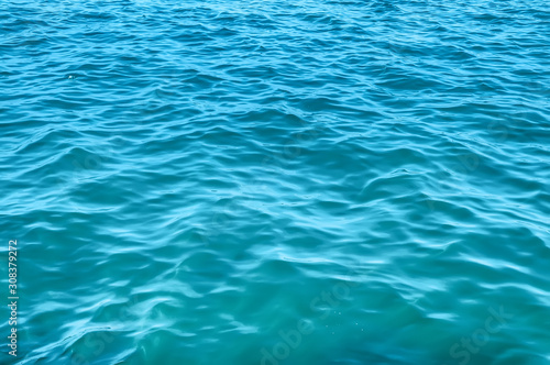 Surface of blue sea water