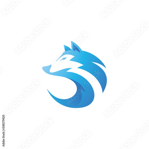 Wolf Dog Husky Head Mascot Logo Icon