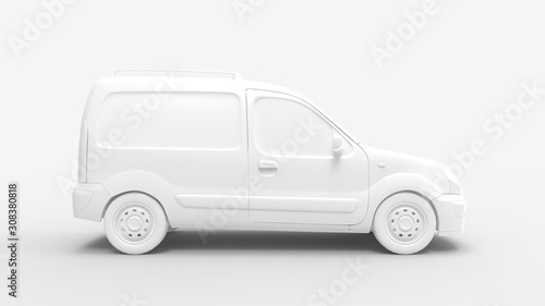 3d rendering of a transporter van car isolated in studio background