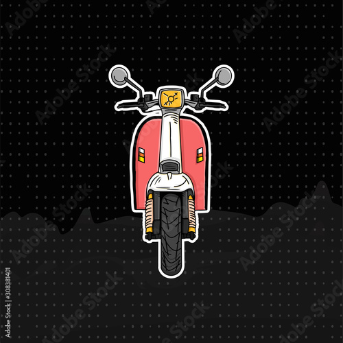 Illustration Scooter motocycle from front