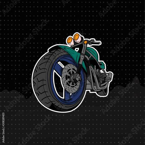 Big motocycle from below