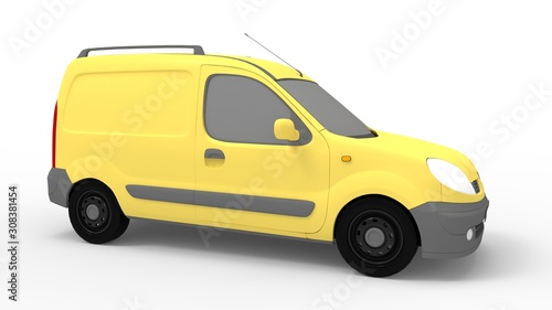 3d rendering of a transporter van car isolated in studio background © Sepia100