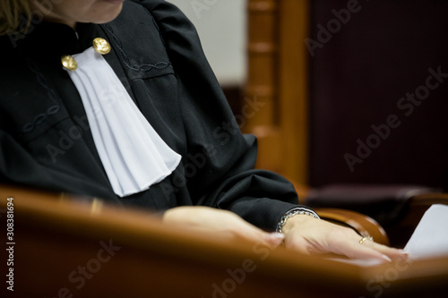 trial in the courtroom of the Russian court photo