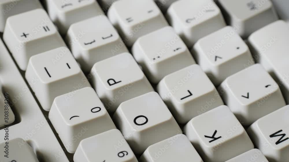 Finger presses 0 or ) button on keyboard Finger presses 0 or ) button on keyboard