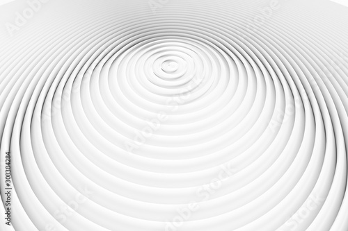 Abstract Architecture Background. 3d Illustration of White Circular Building. Modern Geometric Wallpaper. Futuristic Technology Design