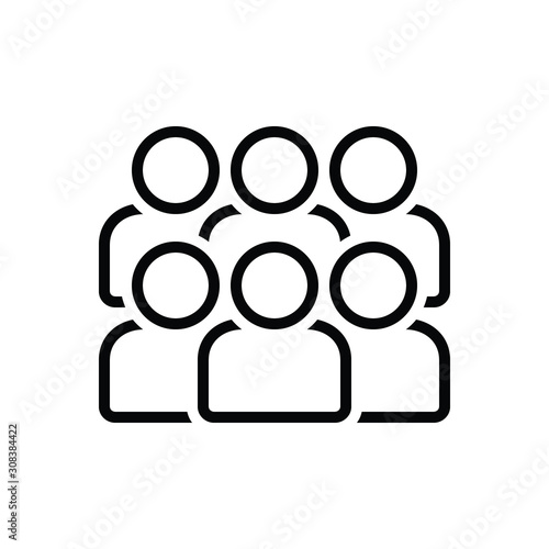 Black line icon for people 