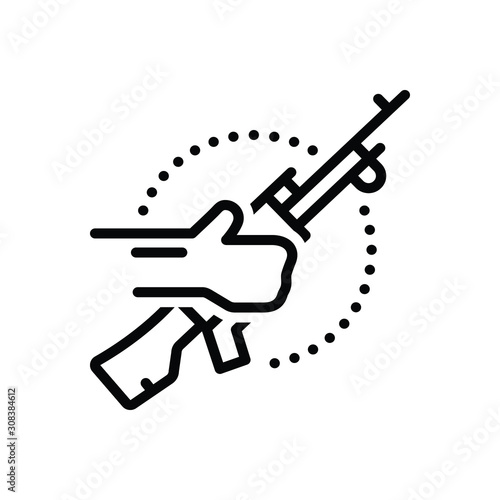 Black line icon for terrorist