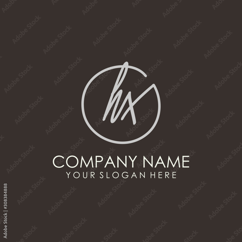 HX initials signature logo. Handwritten vector logo template connected to a circle. Hand drawn Calligraphy lettering Vector illustration. HX initials signature logo. Handwritten vector logo template connected to a circle. Hand drawn Calligraphy lettering Vector illustration.