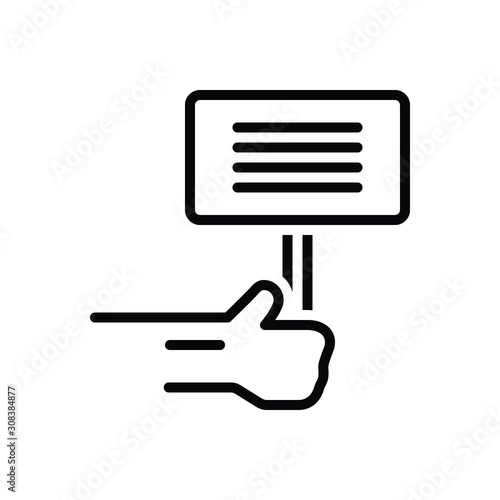 Black line icon for demonstrate