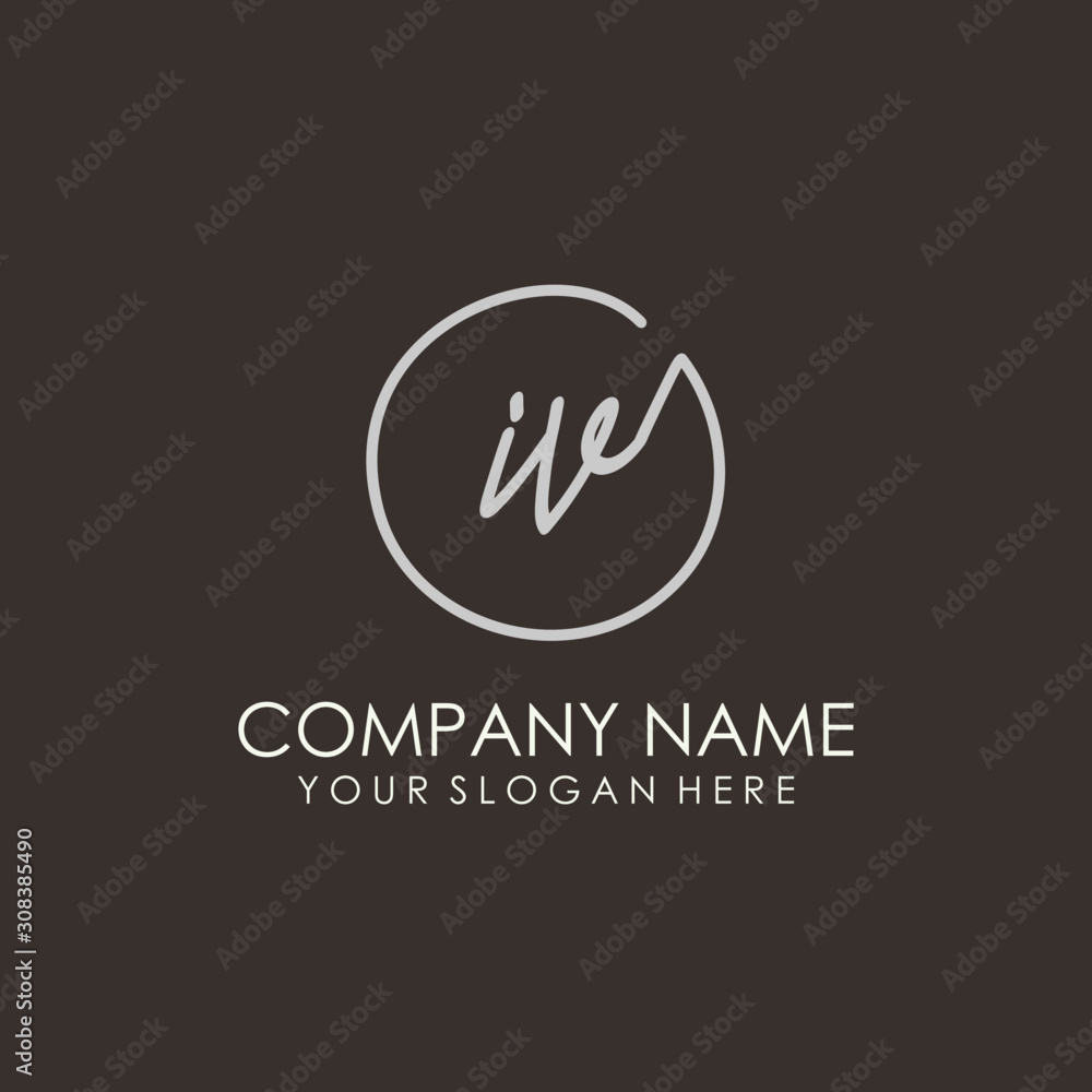 IV initials signature logo. Handwritten vector logo template connected to a circle. Hand drawn Calligraphy lettering Vector illustration. IV initials signature logo. Handwritten vector logo template connected to a circle. Hand drawn Calligraphy lettering Vector illustration.