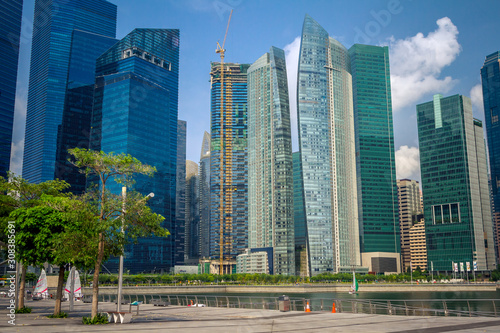 Singapore city skyline of business district downtown in daytime.