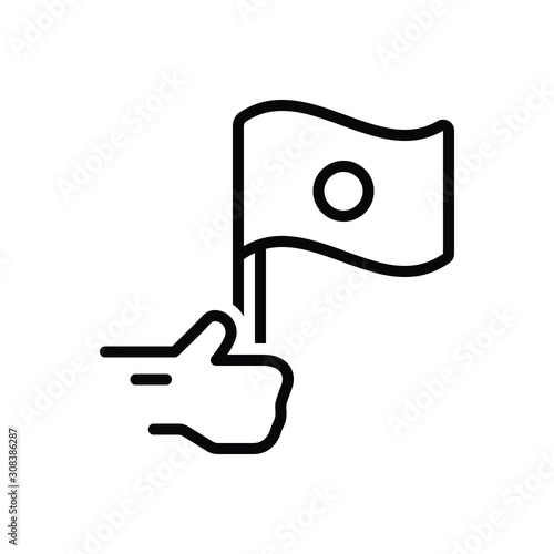 Black line icon for independent