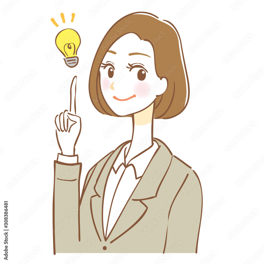 Illustration of a businesswoman giving advice Illustration of a businesswoman giving advice
