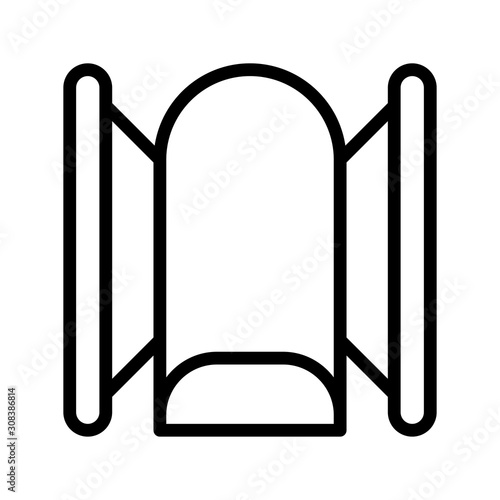 Icon luge in outline style. vector illustration and editable stroke. Isolated on white background.