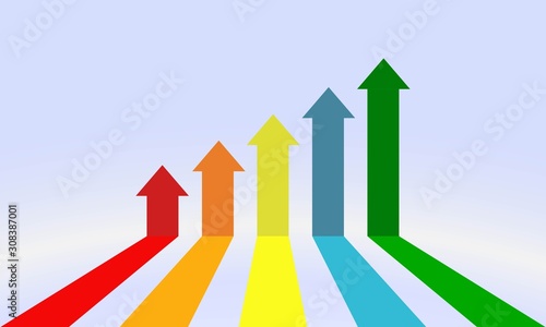 Incremental arrow growth graph for financial and business success concept 