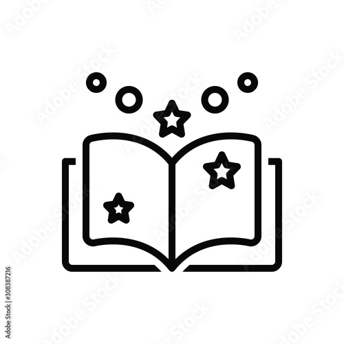 Black line icon for fiction 