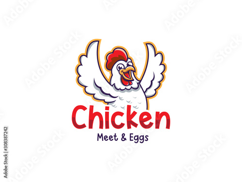 Fried chicken restaurant logo template