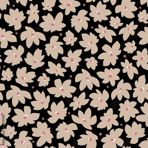 印象的で抽象的なシームレス花柄,