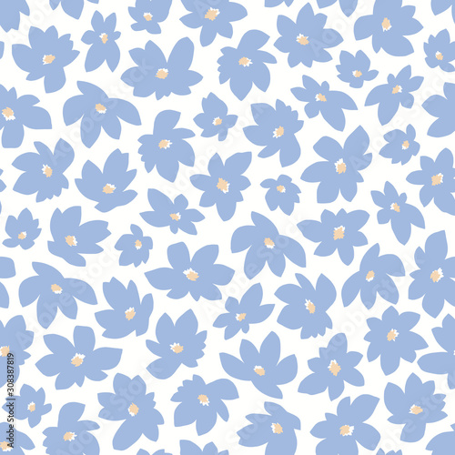 印象的で抽象的なシームレス花柄,