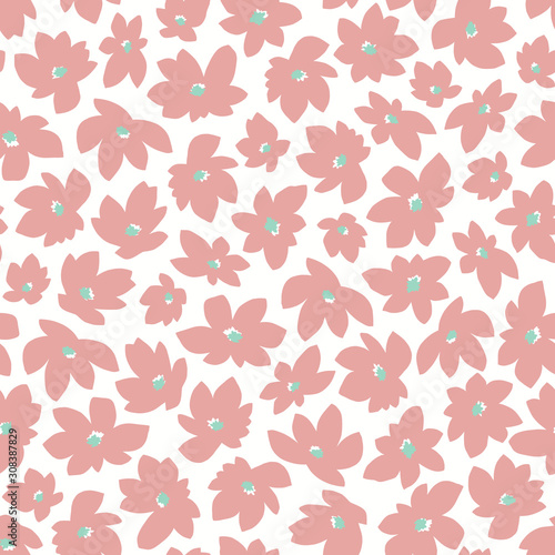 印象的で抽象的なシームレス花柄,