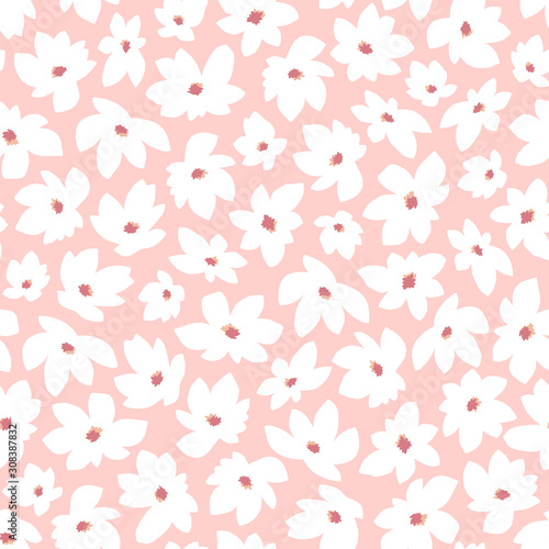 Wallpaper Mural 印象的で抽象的なシームレス花柄, Torontodigital.ca