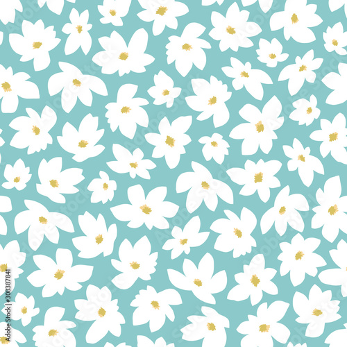 印象的で抽象的なシームレス花柄,