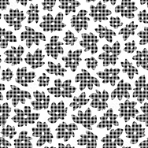 印象的で抽象的なシームレス花柄,