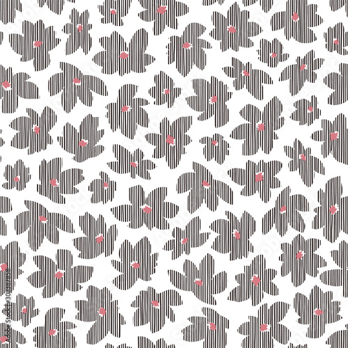 印象的で抽象的なシームレス花柄,