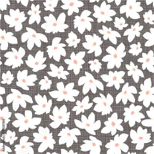 印象的で抽象的なシームレス花柄,