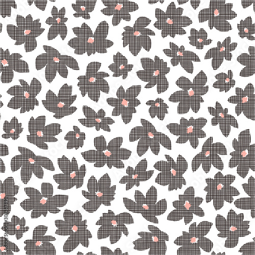 印象的で抽象的なシームレス花柄,