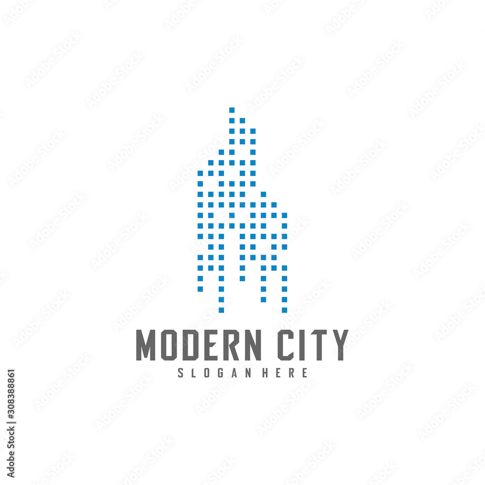 Fototapeta premium Modern City Logo Design Vector Template, Real estate Logo Concept, Emblem, Design Concept, Creative Symbol, Icon