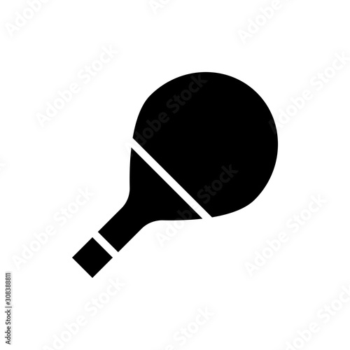 Icon ping pong in glyph style. vector illustration and editable stroke. Isolated on white background.