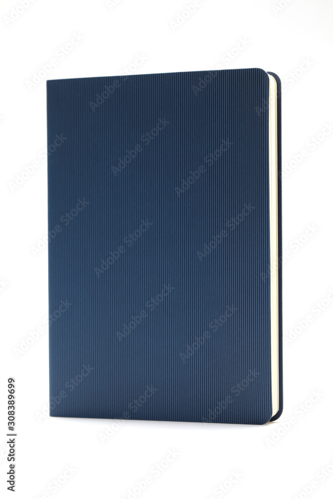 Blue diary isolated on white background Blue diary isolated on white background