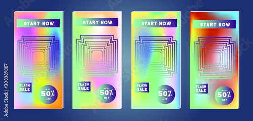 Set of creative social media banners stories for online shopping. Trendy vector sale and discount backgrounds
