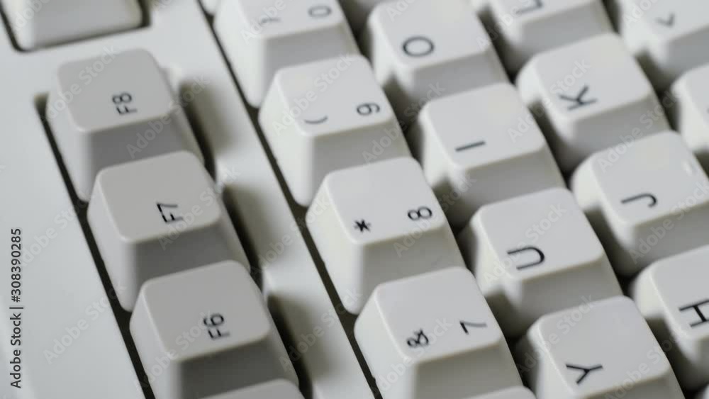 Finger presses F6 button on keyboard Finger presses F6 button on keyboard