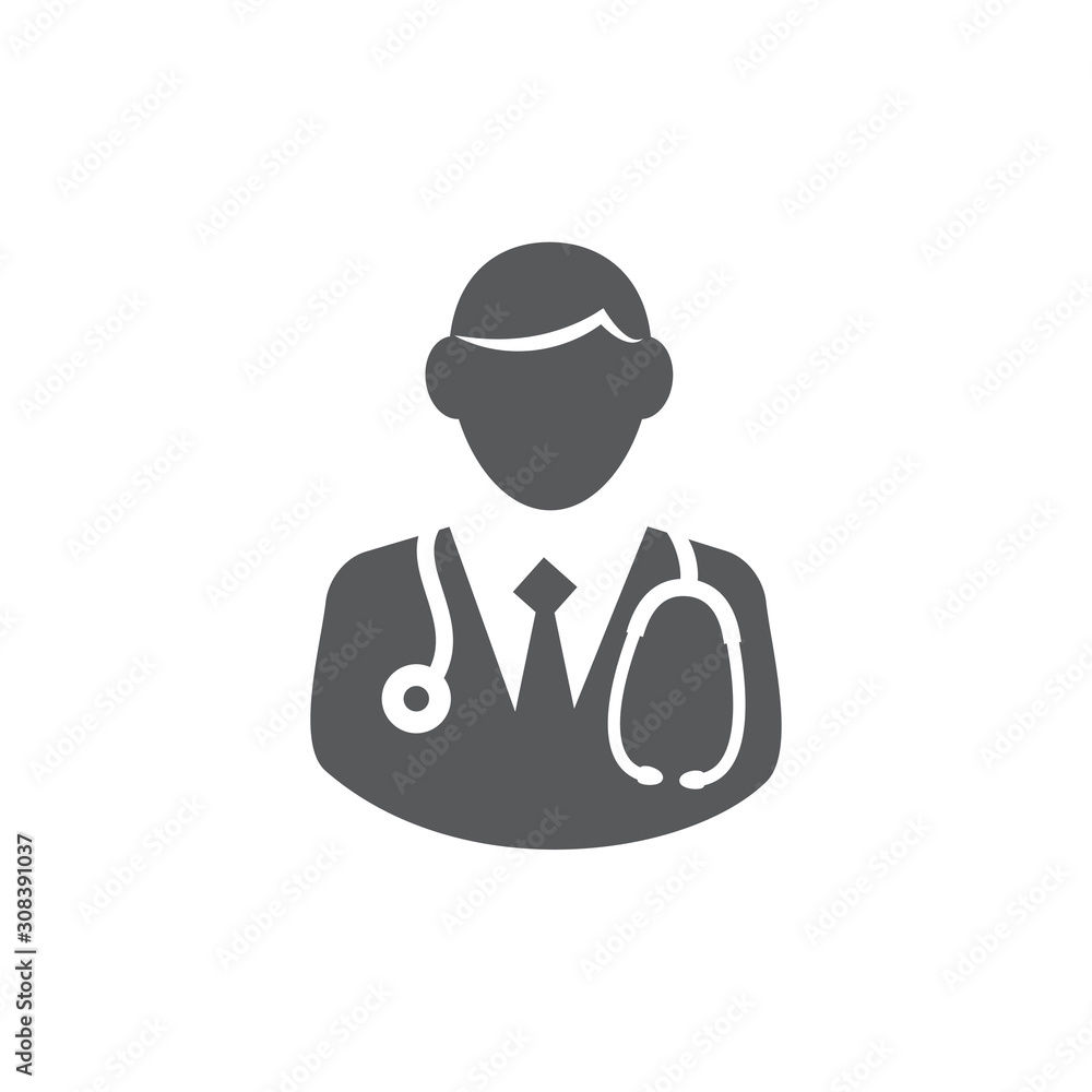 Doctor icon on white background Doctor icon on white background