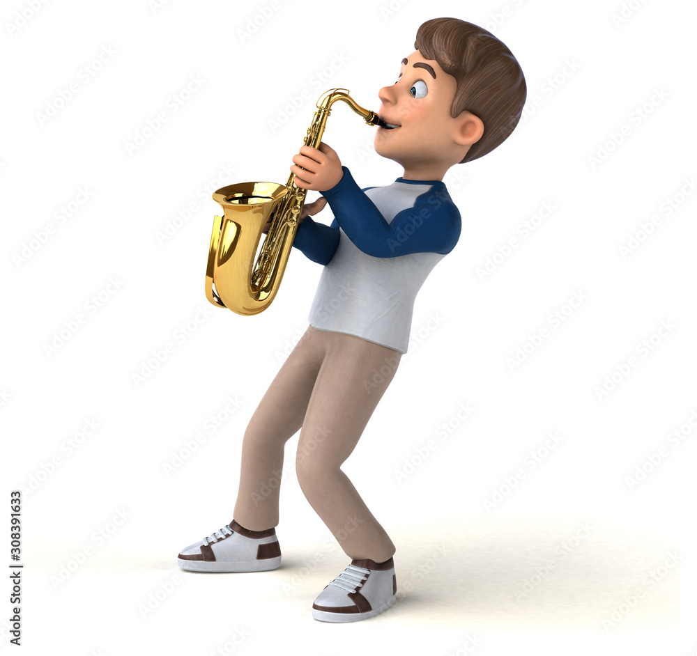 Naklejka premium 3D cartoon character fun teenager