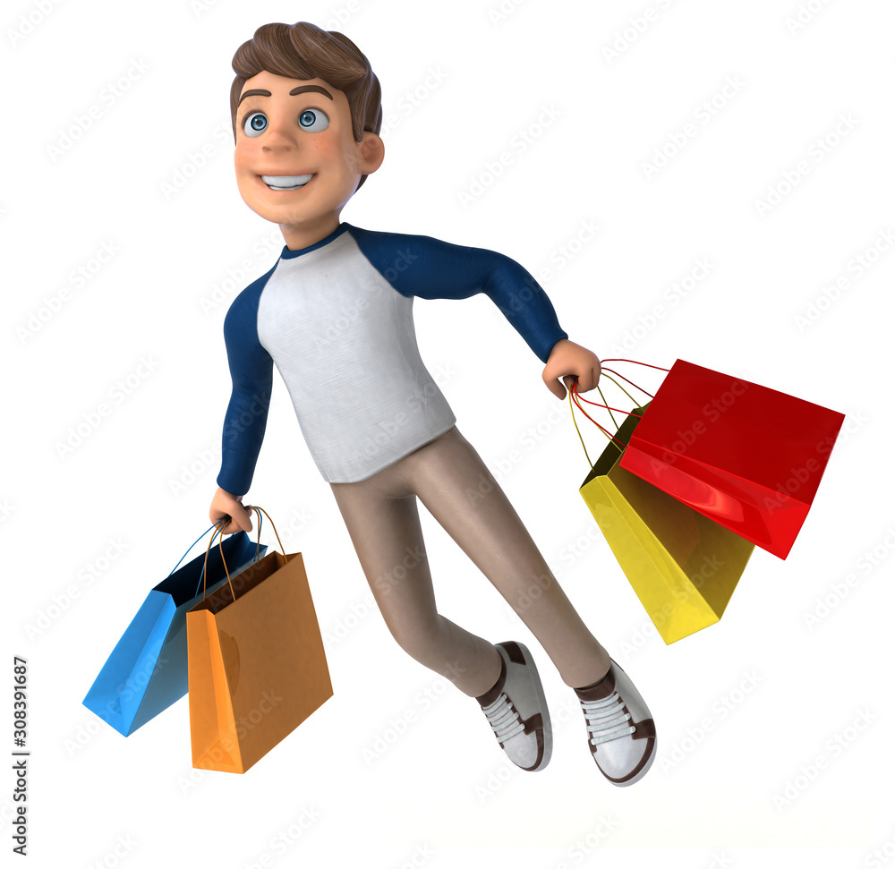 3D cartoon character fun teenager 3D cartoon character fun teenager
