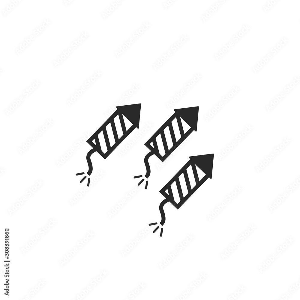Firework icon with petard, stars. Vector Firework icon with petard, stars. Vector